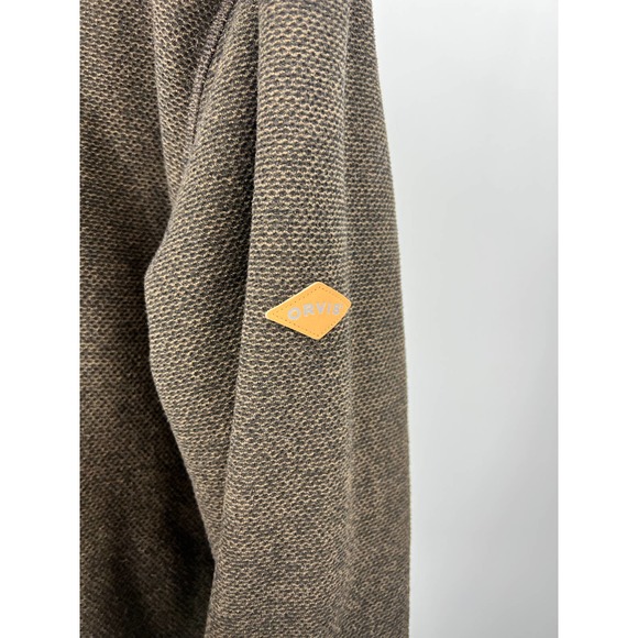 Orvis Fleece Pullover Jacket Sherpa Lined Beige Brown Men's Size Large - Picture 4 of 6